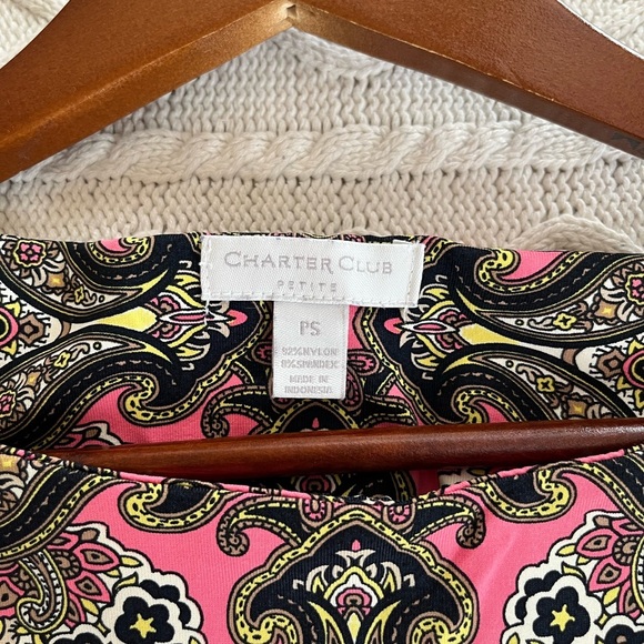 Charter Club Elegant Patterned 3/4 Sleeve Blouse Women’s Petite Small - Picture 12 of 14